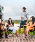 Group using 2 Pack Portable Camping Chairs Folding Lawn Chairs Outdoor Lightweight Beach Chairs With Cup Holder and Carry Bag