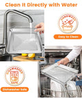 Air Fryer Tray Replacement For TOA-60 TOA-65 TOA-70 Convection Oven being cleaned under faucet and in dishwasher.