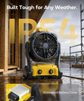 Cordless Misting Fan For DeWalt 20V Max Battery, Personal Cooling On The Go, waterproof design, outdoor use on jobsite