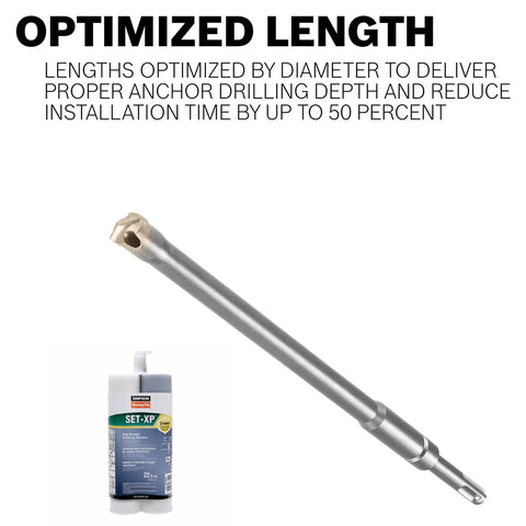 SDS Max Speed Clean Dust Extraction Bit For Vacuum Connected Drilling Three Quarters Inch By Twenty One Inch with adhesive