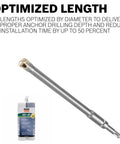 Speed Clean Dust Extraction Bit For SDS Max And SDS Plus Hammers, 7 8 Inch By 25 Inch, Vacuum Connector Included, 50 Percent Faster Center Drilling Than Old Blow Brush Method, Works With Simpson Strong Tie AT XP Anchors shown.