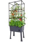 Self Watering Vertical Garden Tower With Trellis Frame And Greenhouse Cover For Vegetables And Flowers 4.35 Gallon Water Reservoir Keeps Plants Hydrated For Days No Fuss Indoor Or Outdoor Garden System For Busy Growers.