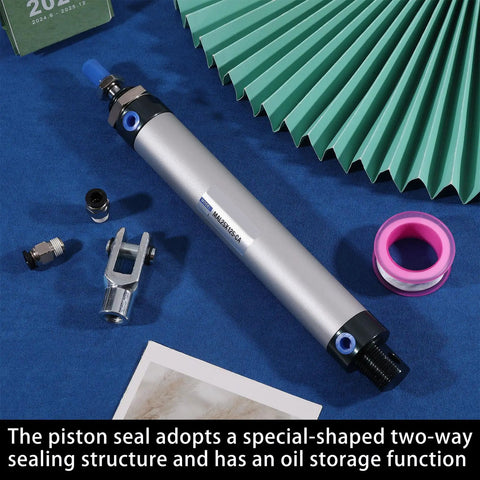 Heavy Duty Workhorse 25mm Bore 125mm Stroke Aluminum Pneumatic Air Cylinder With Y Connector Dual Action Single Rod Screwed Piston, threaded end