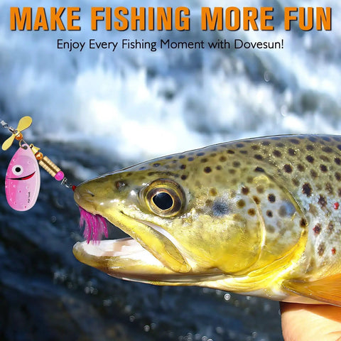 DIY Spinner Lure Kit For Bass Fishing With Inline Spinner Baits, 228-Piece Pack, Tackle Box Included, Copper Colorado Blades In 5 Colors, Freshwater