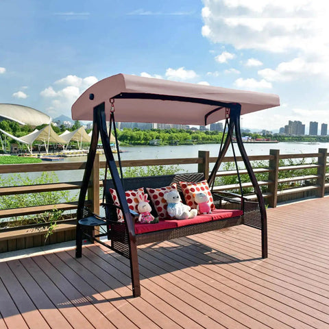 Outdoor Swing Canopy Replacement Cover For 3 Seater Porch Swing Waterproof Top Shade For Patio And Garden on swing