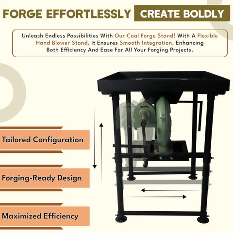 Beginner Friendly Coal Forge Stand With Hand Blower For Blacksmithing Dope Heat Resistant Steel Forge Kit Stand For Fire Pots shown