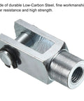 Air Cylinder Clevis End Y Connector 2 Pack M10x1.25 Female Thread 52mm Length For Foot Mounting On Pneumatic Cylinders Heavy Duty Silver Built To Last Metal Industrial Automation Grade, low-carbon steel clevis joint