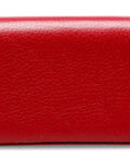 Red Leather Minimalist RFID Blocking Wallet With Magnetic Card Holder For Business Cards And Everyday Essentials, back view