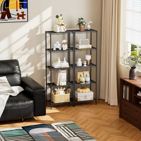 Sturdy Heavy Duty Wire Shelving Units Adjustable Metal Storage Rack With Reinforced Grid And No Sweat Setup For Garage Organization And Home Pantry Display Solutions