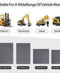 Heavy Duty Non Skid Forklift Floor Mat And Tractor Cab Protector With Tough As Nails Rubber Deck Pad shown in various sizes