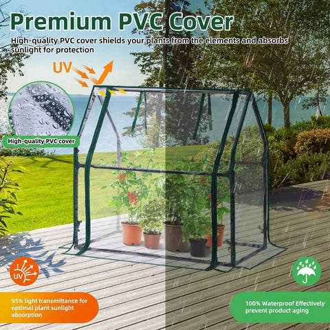 Mini Greenhouse for Indoor and Outdoor Use Tabletop Portable Grow Tent With Waterproof Seedling Pad 36 by 18 by 33 Inches Heavy Duty Cover Humidity Dome for Germination and Seedlings Easy Setup Space Saver