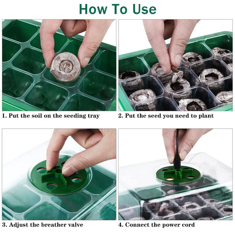 Six Pack Seed Starter Tray Kit With Grow Light And Humidity Dome For Easy Indoor Gardening, 72 Peat Pellets, Six LED Light Covers, 100 Plant Labels, USB Cable And Garden Tools, The Complete Germination Set For Healthy Plants