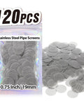 Pipe Screens 120Pcs 3/4 Inch 19mm Stainless Steel Pipe Screen Set With 60 Mesh Fine Metal Filter Screens