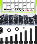 Dope M5 Hex Socket Head Cap Screw Kit With 8mm 10mm 12mm 16mm 20mm 25mm 30mm 35mm Bolts, 12.9 Grade Alloy Steel Black Oxide Finish, High Strength For 3D Printers, Corrosion Resistant, Full Set. M5 screws, nuts, and washers in storage box