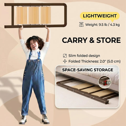 3 Step Folding Aluminum Ladder For Home Use 450 Pound Capacity Lightweight Yet Ridiculously Sturdy Open And Store With Ease Perfect For Indoor Or Outdoor Jobs Sturdy Metal Frame With Non Slip Feet, folded 2.0 in thick