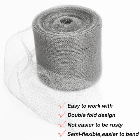 Stainless Steel Wire Mesh Roll For Mice Control 5 Inch By 36 Feet Upgrade showing flexibility and rustproof design features