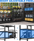 Workhorse Grade Heavy Duty 4 Tier Steel Shelving Rack With 6400 Pound Capacity And Totally Adjustable Shelves for organized tools and equipment.