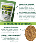 Upcycled Bokashi Compost Starter packaging and grains, 10 oz, 100% upcycled grains, zero plastic packaging, made in Colorado