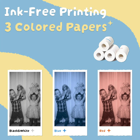 Kids Instant Print Camera With Zero Ink Thermal Printing And Four Paper Rolls For Real Photos On The Go No Ink Cartridges Needed Choose Grayscale Dot Matrix Or Sketch Modes Point And Shoot Family Favorite, 3 paper rolls
