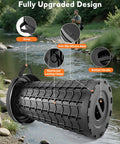 Heavy Duty Portable Collapsible Stool With Wide Seat, Extra Tall And Height Adjustable, detail view of features by river