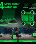 Four suction cups on Forty Watt Ultra Quiet Fountain Submersible Pump With Up To 800 GPH Flow And 10 Ft Lift, 3 Nozzles