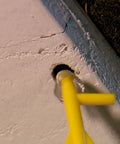 Close-up of patented carpenter bee traps for outdoor use with 304 stainless steel mesh seal and hole filler plug in wood protection kit.