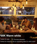 Retro Edison LED Filament Bulbs 8W ST58 Dimmable With 60W Equivalent, 800 Lumens, 2700K Warm White, cozy dining room lighting