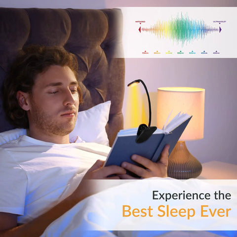 Amber Reading Light Clip On For Bedtime Reading With Dimmable Red Amber Mixed Modes 360 Degree Flexible Neck Portable Travel Night Light For Reading In Bed