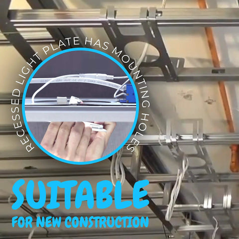 Six Pack New Construction LED Mounting Plate For 4 Inch Downlight Slim Steel Rough In Plate Galvanized Recessed LED Light Bracket