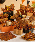 Totally Boss Tiger Print Tissue Paper Set With 50 Sheets, gift boxes lined with tiger-pattern tissue, 19.7x13.8 inches