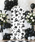 Totally Dope Motocross Arch Backdrop Cover 6ft Black White Dirt Bike Vibe Stretchy Spandex Fit For Motorcycle Weddings installation view