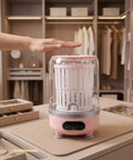 Zero Drama Portable Usb Rechargeable Mini Underwear Washer Slick Compact 3L machine with transparent design and control panel.