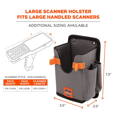 Barcode Scanner Holder And Equipment Mount For Gun Grip Mobile Computers And Handheld Scanners With Fastener Straps, gray.