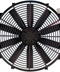Flex-A-Lite Black 16 Inch LoBoy Electric Cooling Fan Puller For Vehicles, front view showcasing the slim design and durable material.
