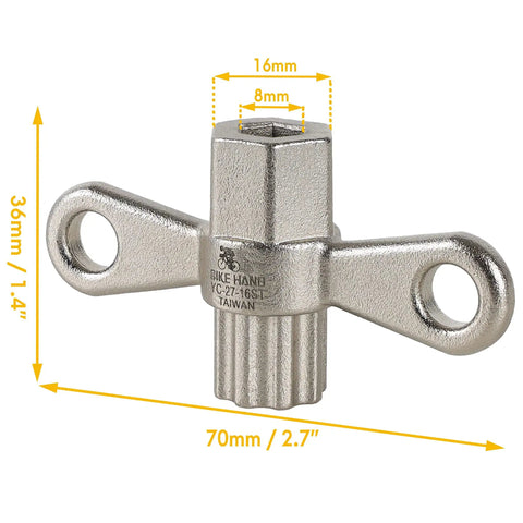 2-in-1 Crank Arm Dust Cap Install And Removal Wrench For Shimano Hollowtech II 8-Teeth Caps And 16mm Cap Fittings product
