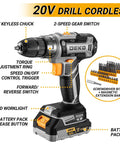 20V Cordless Power Drill Kit With Battery And Case For DIY Home Repairs And Furniture Assembly, featuring 1.5Ah battery