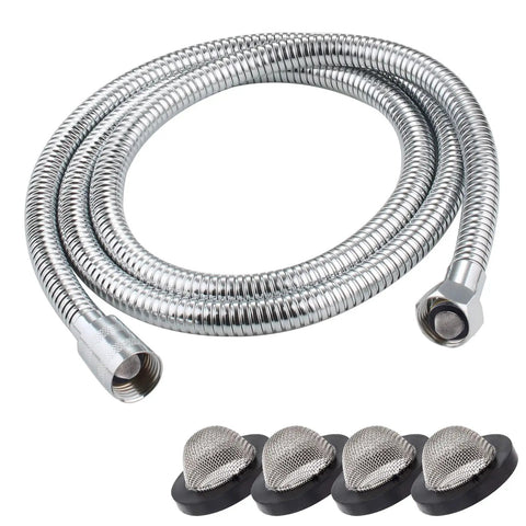 Eight Pack Hose Filter Washers With 60 Mesh Stainless Steel Screens For One Half Inch Garden Hose Connectors And Water Faucets, Black.