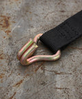 Heavy Duty Steel Ratchet Tie Down Hooks For 25mm Straps, Zinc Plated With Anti Slip Surface, close-up of J-hook on concrete