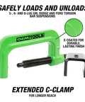 Beefy Heavy Duty Torsion Bar Removal Tool With Extended C Frame And Ford Dodge Adapter for GM Ford Chrysler Suspensions