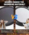 Comparison of rubber vs mesh drumheads for Quiet Electric Drum Set For Apartments And Beginners With 8 Inch Mesh Pads, Headphone Ready
