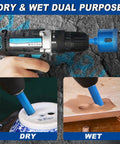 Diamond Core Drill Bits Kit 10 Pcs Serrated Tile Core Bits With EVA Guide Jig For Ceramic Glass Tile Gypsum Wood Marble Granite
