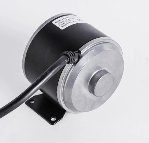 24 Volt 500W XYD-6B2 Electric Motor side view with mounting bracket and power cable, for Razor Crazy Cart Upgrade and Go Kart Builds