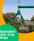 Backyard Swing Set Accessories Kit With 18 Inch Trapeze Bar 48 Inch Heavy Duty Chain With Locking Carabiners showing grip ring