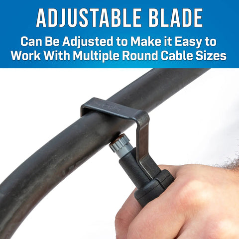 Spring-Loaded Replacement Cutting Blade For Round Cable Strippers Rotatable 90 Degrees Pro Grade Fits CST-1900 And CST-4000 Cuts PVC Rubber PE Jacket Materials For 3/16 To 1 1/8 Inch And 3/4 To 1 5/8 Inch Cables