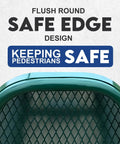 Flush round design of Pro Contractor Grade Heavy Duty Backflow Preventer Security Cage With Lock And Anchor, ensuring safety for pedestrians.