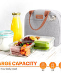 Go-To Insulated Lunch Bag For Work And Travel, Leakproof Cooler Tote With Big Capacity, Reusable Food Storage Box, Easy Load Front Pocket, Gray