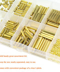 Brass M2 Spacers And Screws Kit 322 Piece Set With 10 Sizes Of Female To Female Hex Standoffs M2x5mm Screws in clear case