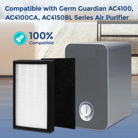Replacement Filter E For AC4100 Series Air Purifier Fits AC4100 AC4100CA AC4150BL Includes HEPA and Carbon Filters