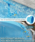 2 In 1 Pool Fountain With 360 Degree Adjustable Dual Spray Heads And A Retractable Height Pole for above ground or inground pools.
