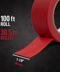 Underlayment Seam Tape 100 Feet Red For Floating Floors PVC Based Moisture Resistant Easy Tear Seams Bonding For Carpet Padding DIY Friendly Keeps Moisture Out And Finished Floor Safe, 100 ft roll shown in red color